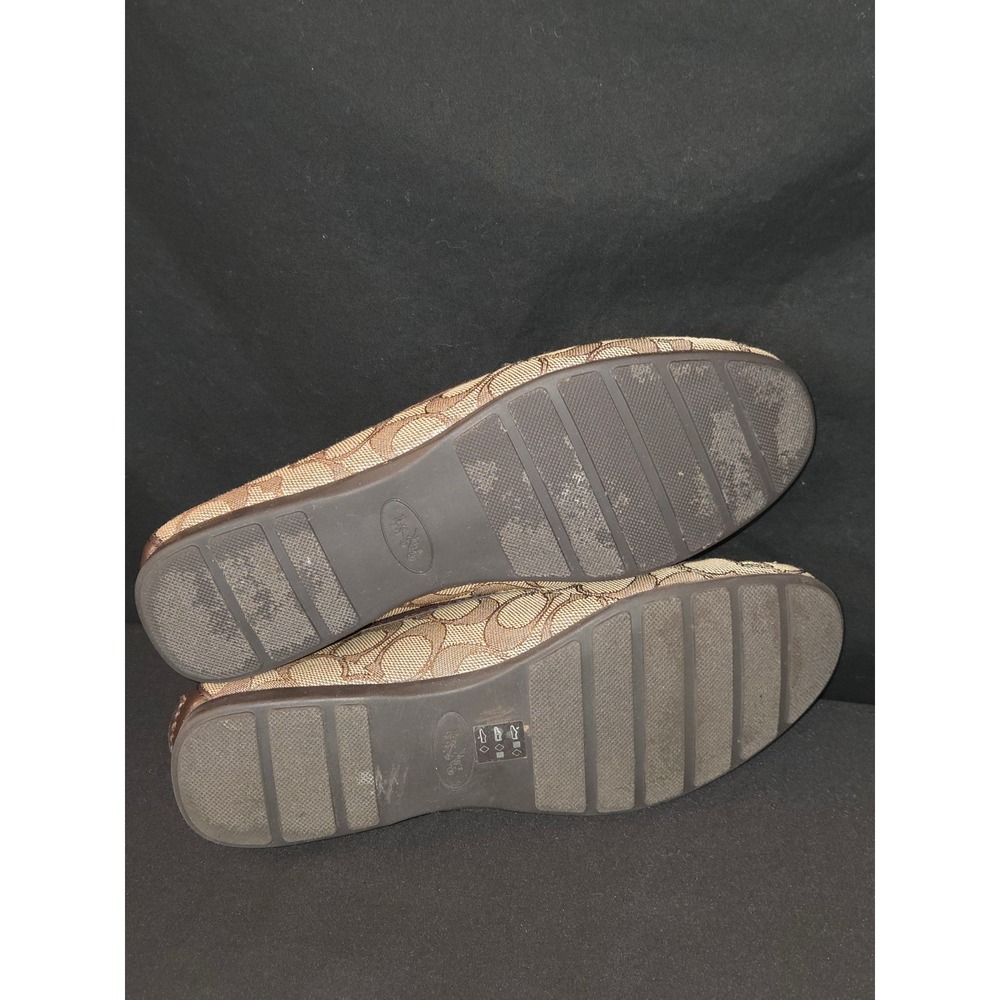 COACH Olive Monogram Canvas Leather Trim Horsebit Loafers Women's Size 8.5B - Picture 9 of 12